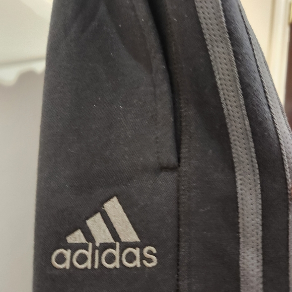 Adidas Fleece Sweat Pants 3 Stripe, Black Tricot Joggers, Mens 2X - Picture 3 of 8